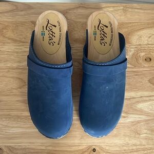 Lotta from Stockholm - Classic Clogs Lazuli Blue Oiled Nubuck Leather sz 39